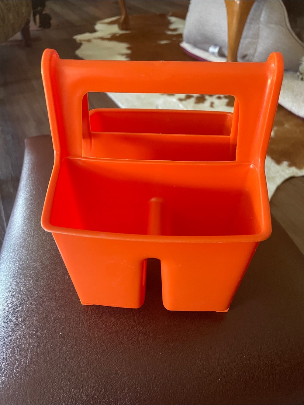 Small Orange Plastic Storage Container - Picture 2 of 4